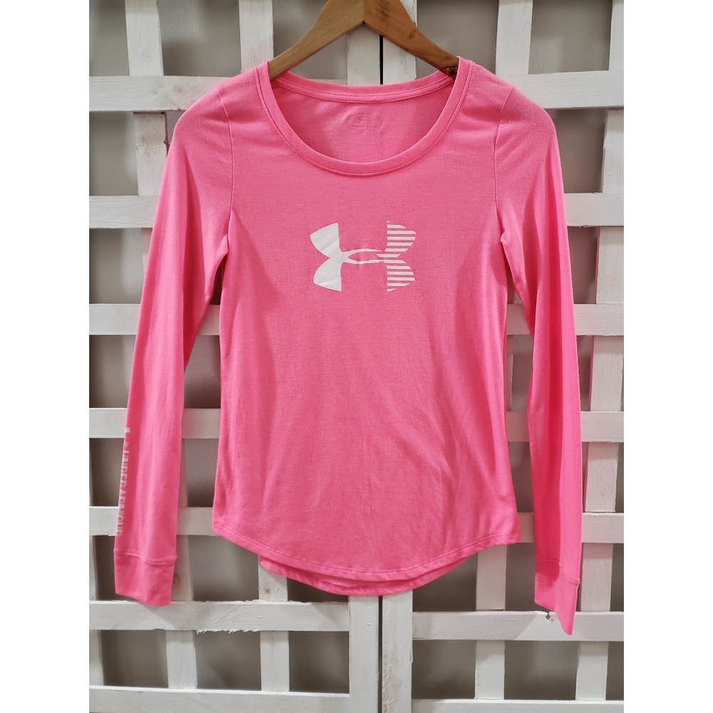 Under Armour Long Sleeve Shirt, Bright Pink, XS/S